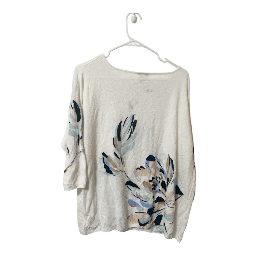 J. Jill Wearever Collection Linen Blend Floral Print Women's Top - Picture 2 of 6